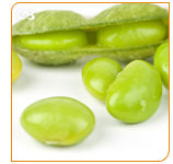 Edamame is a soybean rich in protein and fiber.